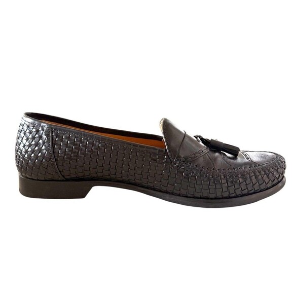 Mezlan Coral Black Leather Hand Made Tassel Woven Men’s Shoes Size 11.5 M main image 9